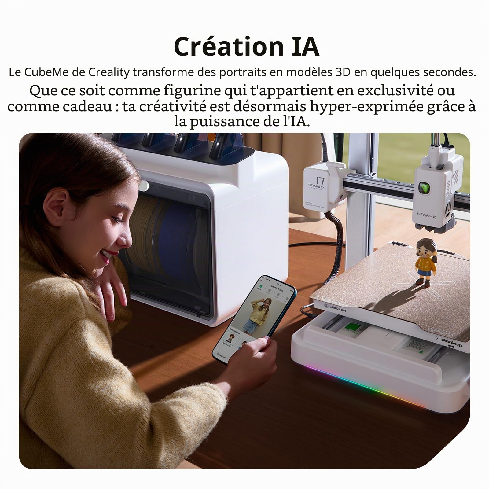creality-sparkx-i7-imprimante-3d-fdm-bureau-avec-ia-photo-3d-et-multicolore image 4