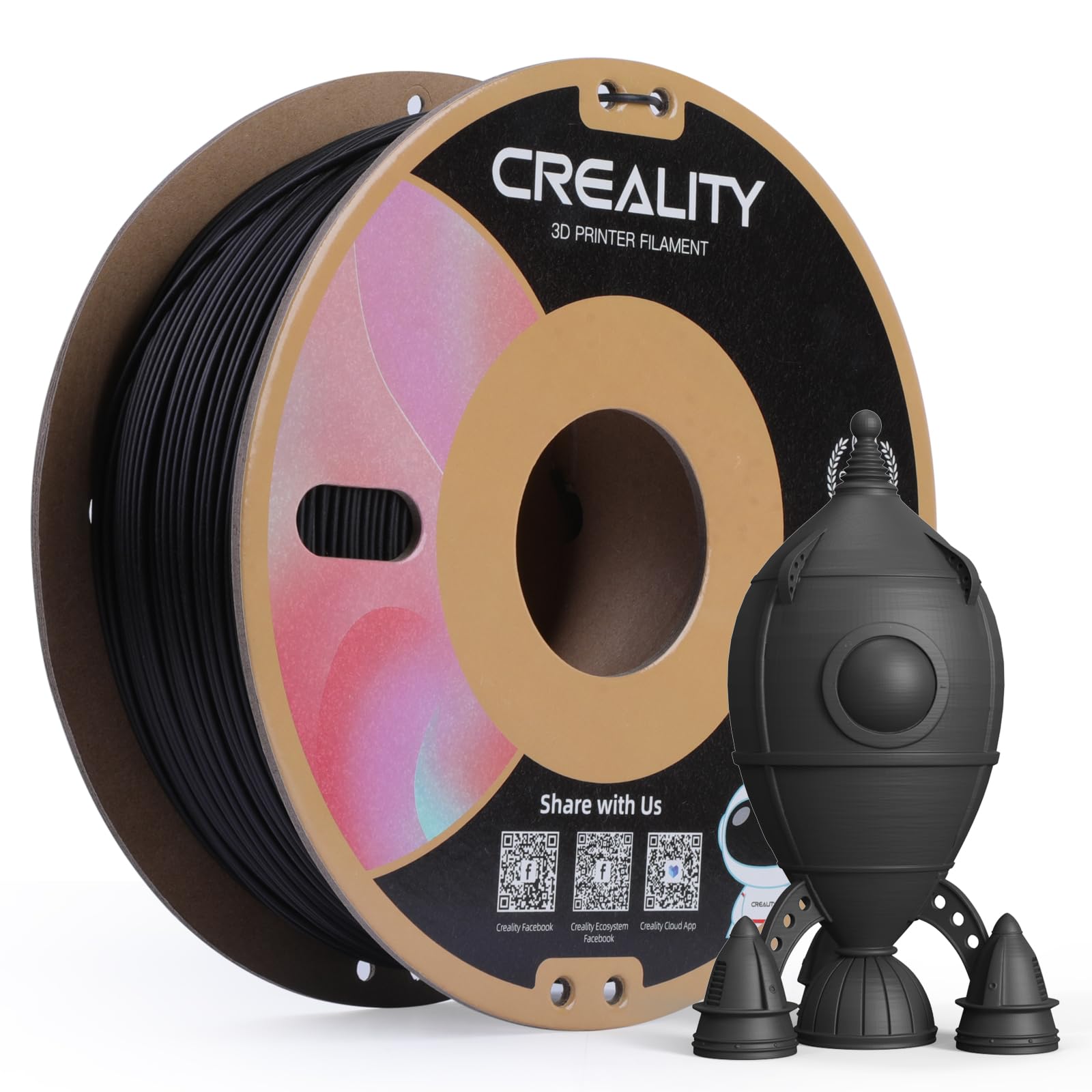 creality-cr-pla-matte-filament-1-75-mm-1-kg-noir image 1