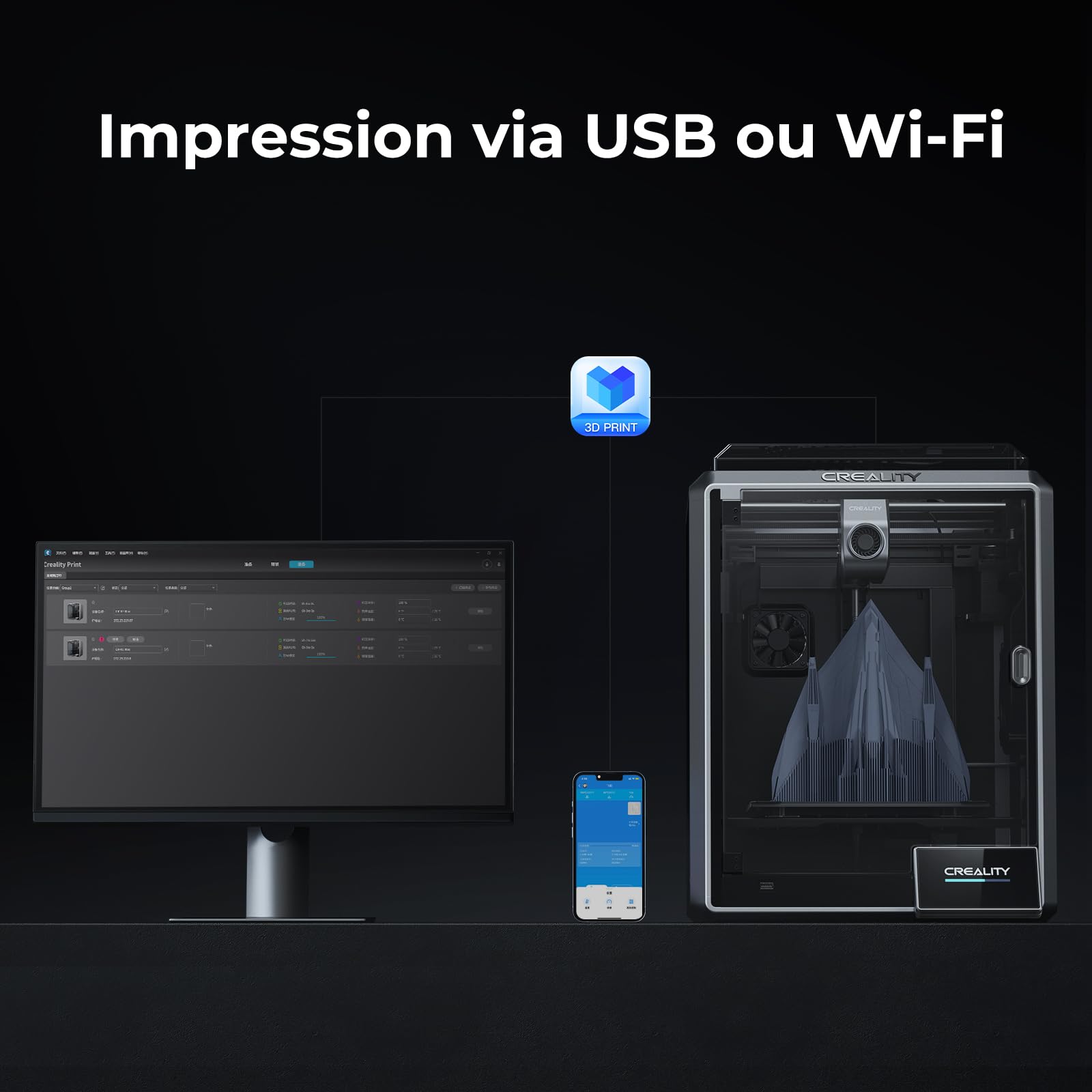 creality-k1-imprimante-3d-rapide-600mm-s-volume-220x220x250mm-buse-300-c-nivelle image 6