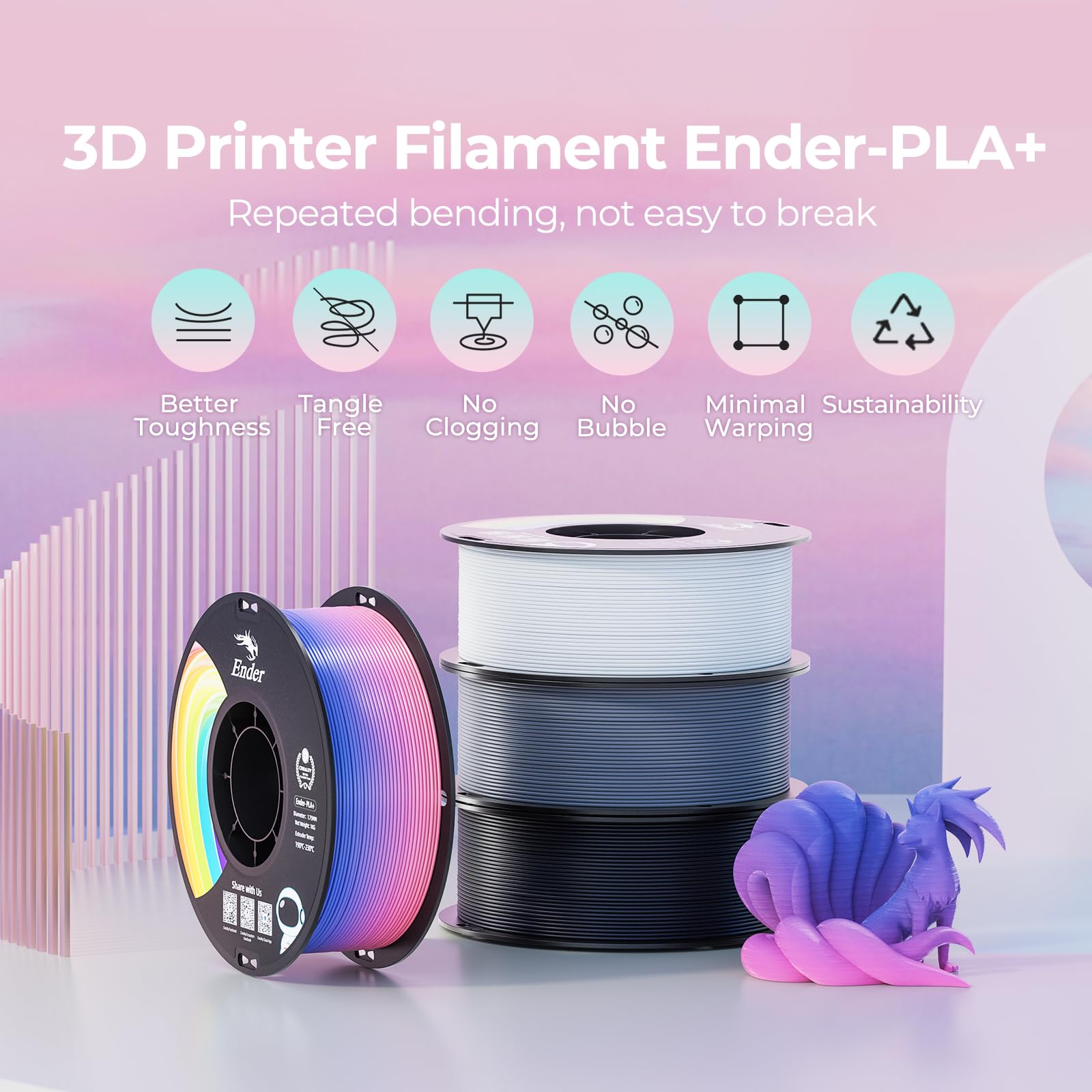 creality-ender-pla-filament-pla-1-75-mm-1-kg-arc-en-ciel image 2