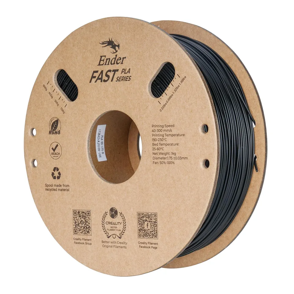 creality-ender-fast-pla-filament-1-75-mm-1-kg-haute-vitesse-300-mm-s-noir image 1
