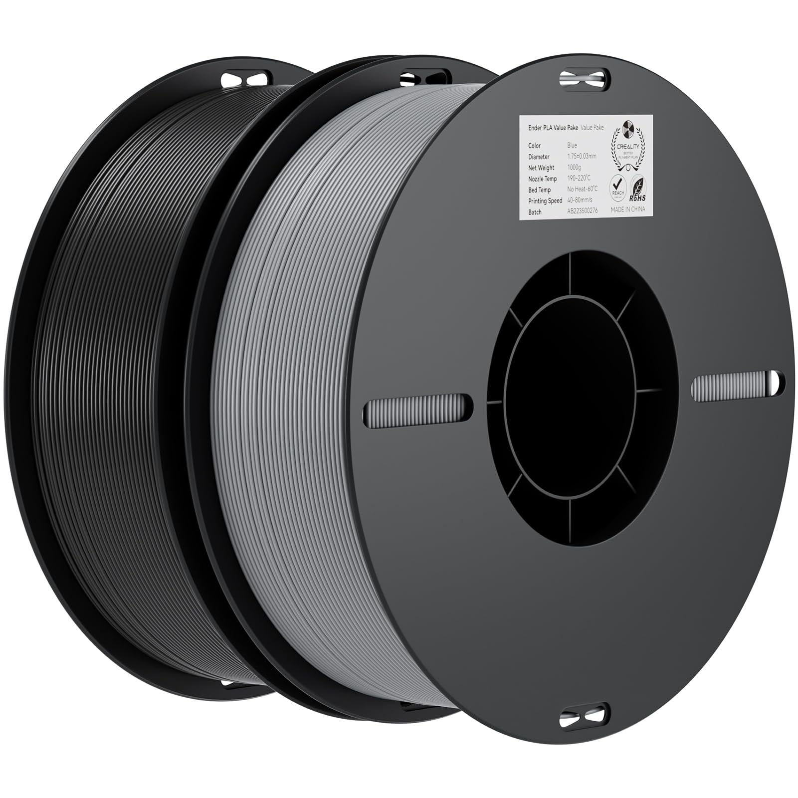 creality-ender-pla-value-pack-gris-noir-filament-pla-1-75mm-2kg-pour-imprimante- image 1