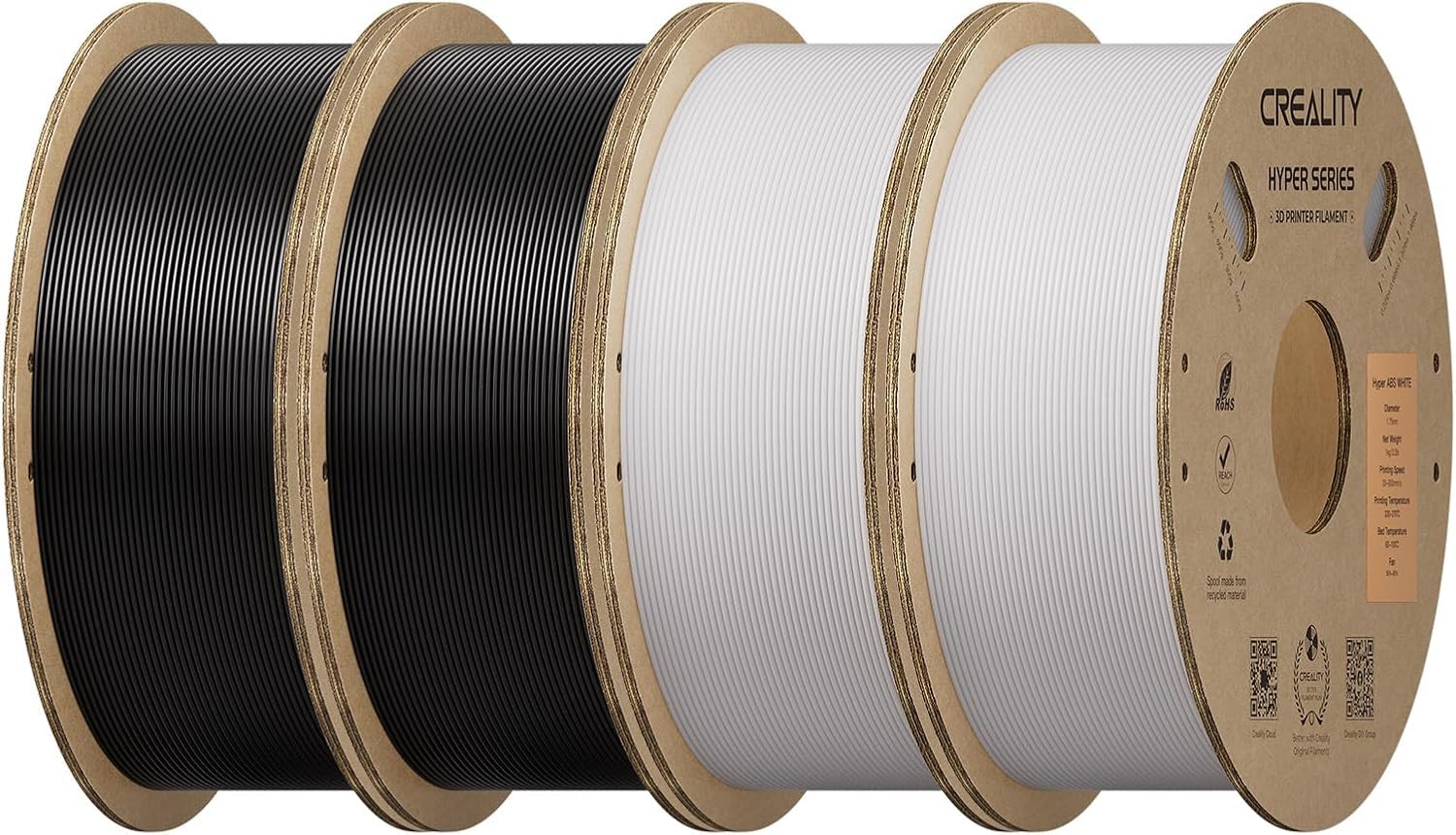 creality-hyper-abs-bundle-4-kg-filament-abs-1-75-mm-2x-noir-2x-blanc image 1