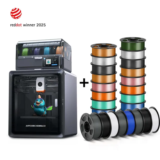 anycubic-kobra-s1-combo-24-bobines-filament-pack-imprimante-3d-avec-stock image 1