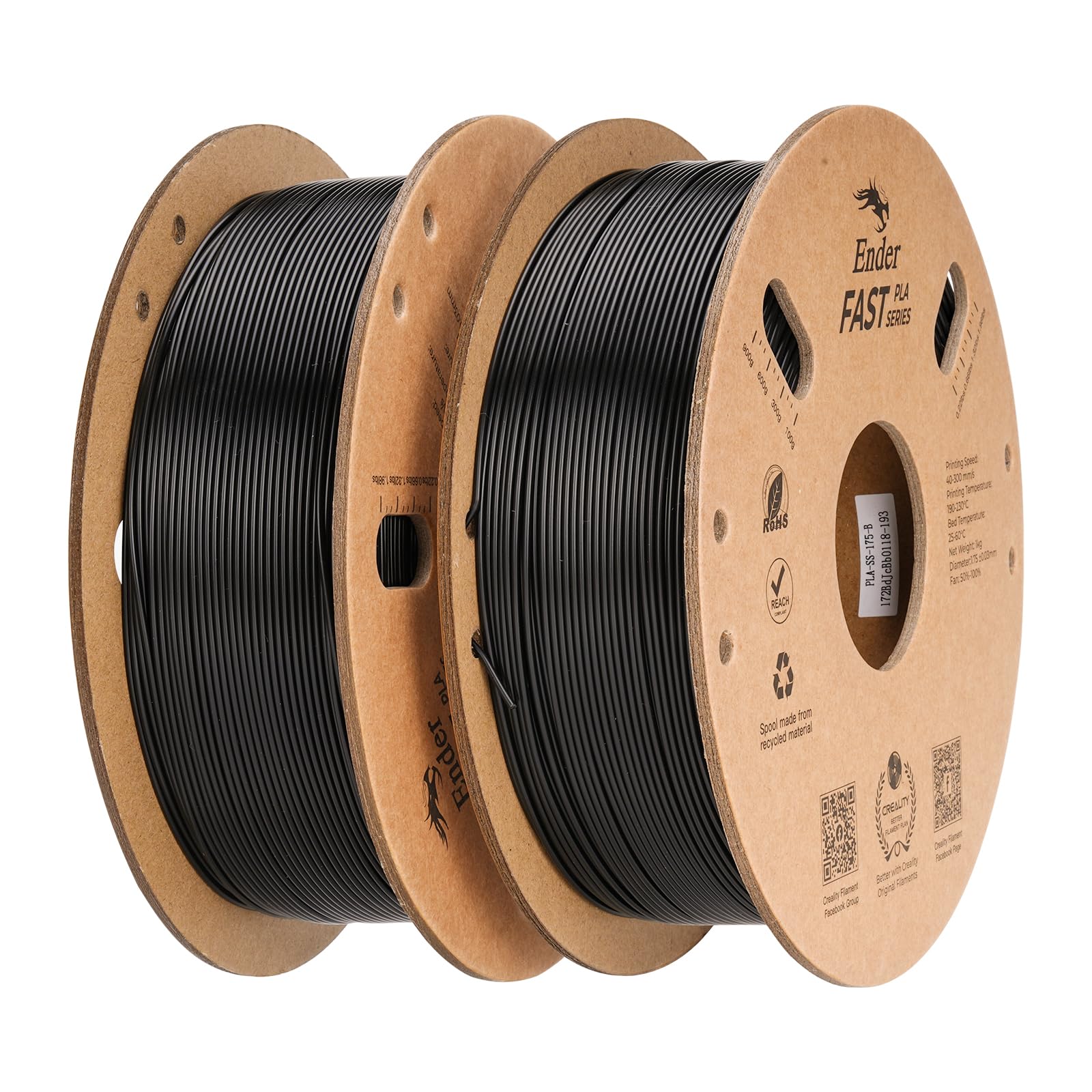 creality-ender-fast-pla-1-75-mm-2x1-kg-noir-haute-vitesse-300-mm-s image 1